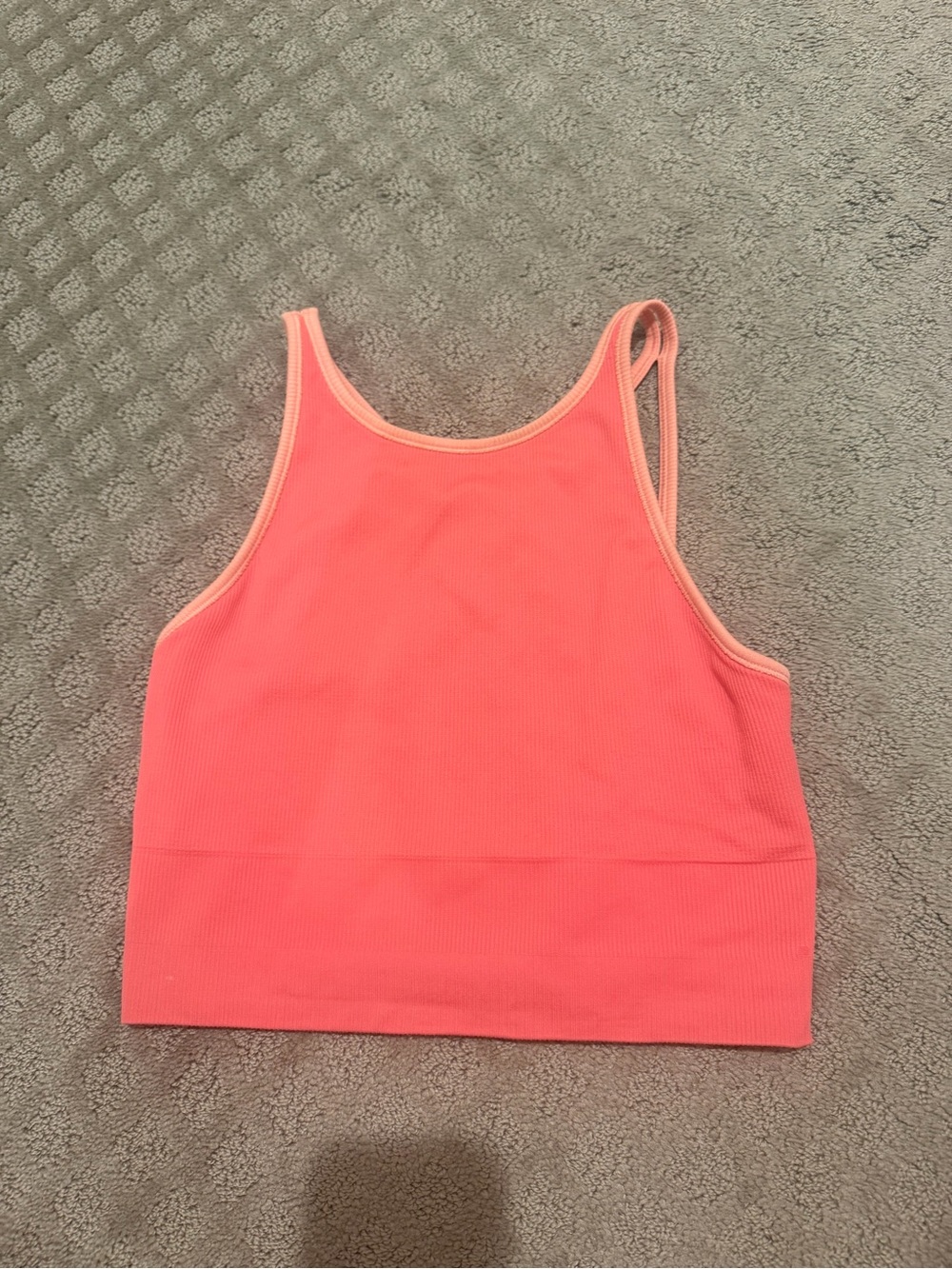 Athleta Coral Pink Ribbed Tank Top